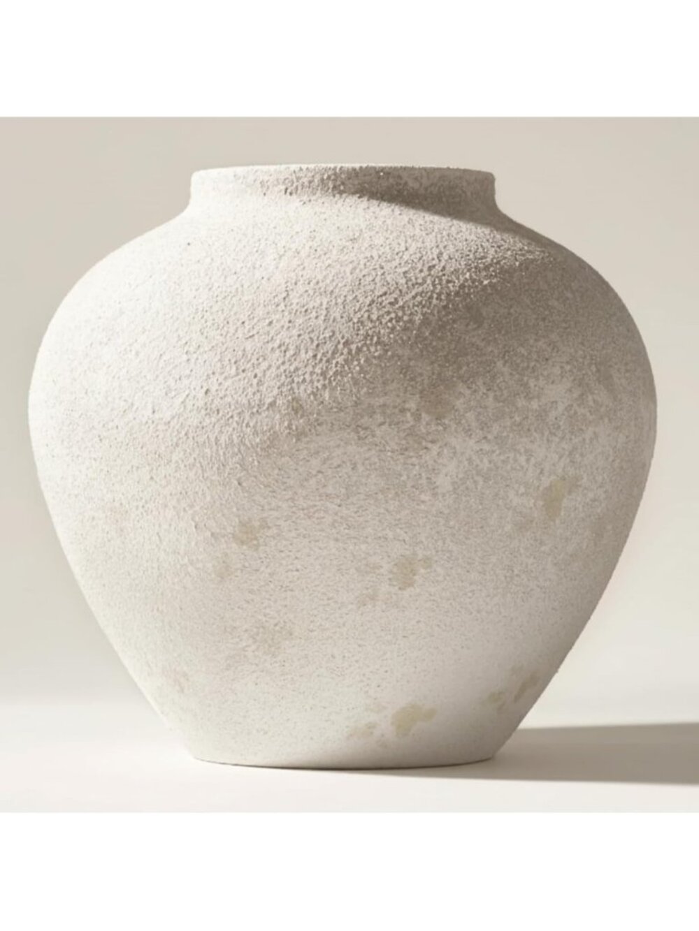 11 inches White Rustic Large Round Vase for Table Centerpieces Modern Homes Deco